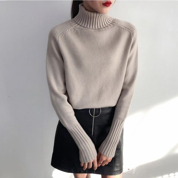 cashmere turtleneck pullover high elasticity womens sweaters knitted loose jumper autumn winter basic female short truien, White;black
cashmere turtleneck pullover high elasticity womens sweaters knitted loose jumper autumn winter basic female short truien, White;black