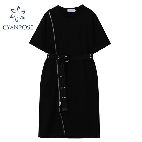 new summer women vintage black zipper split dress with belt fashion streetwear waist dresses casual harajuku mini vestiods 210417, Black;gray
new summer women vintage black zipper split dress with belt fashion streetwear waist dresses casual harajuku mini vestiods 210417, Black;gray