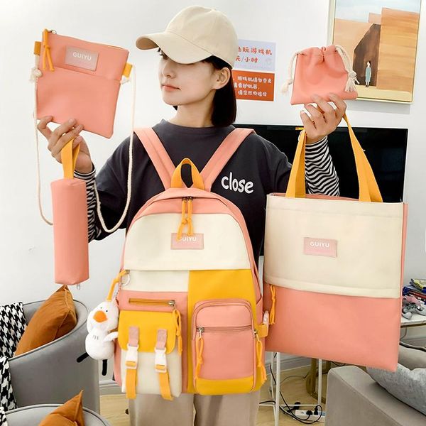school bags 5 piece set schoolbags teenage girls women backpack fashion bag casual female classical lapshoulder
school bags 5 piece set schoolbags teenage girls women backpack fashion bag casual female classical lapshoulder