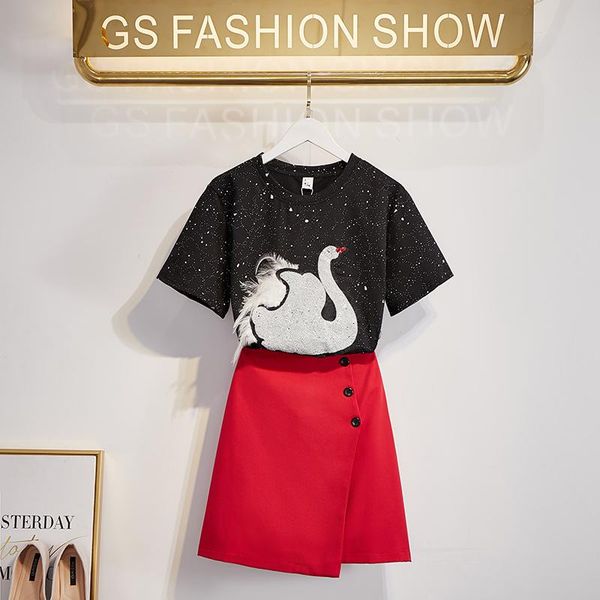 summer fashion women's short sleeves special t-shirt + skirts two-piece sets girls ladies suits a1226 two piece pants, White
summer fashion women's short sleeves special t-shirt + skirts two-piece sets girls ladies suits a1226 two piece pants, White