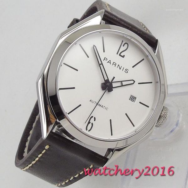 wristwatches 43mm white dial polygon case sapphire glass date miyota 821a movement men's watch, Slivery;brown
wristwatches 43mm white dial polygon case sapphire glass date miyota 821a movement men's watch, Slivery;brown