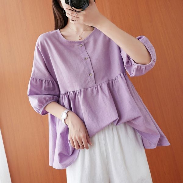 oversized women cotton linen blouses shirts new arrival summer vintage simple style o-neck loose female shirt s2800 210412, White
oversized women cotton linen blouses shirts new arrival summer vintage simple style o-neck loose female shirt s2800 210412, White