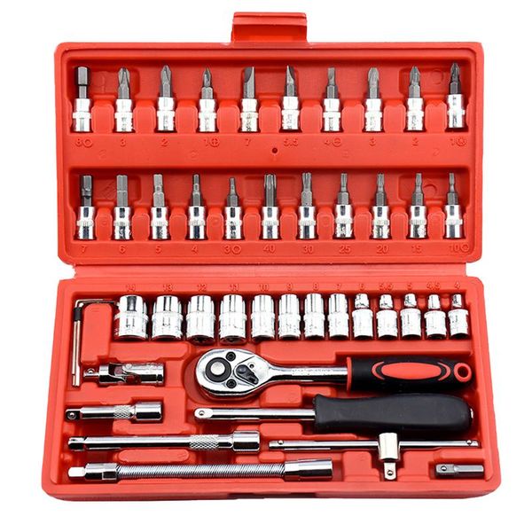 professional hand tool sets 46pcs 1/4inch accessories socket set car repair auto durable household ratchet torque wrench combo practical
professional hand tool sets 46pcs 1/4inch accessories socket set car repair auto durable household ratchet torque wrench combo practical