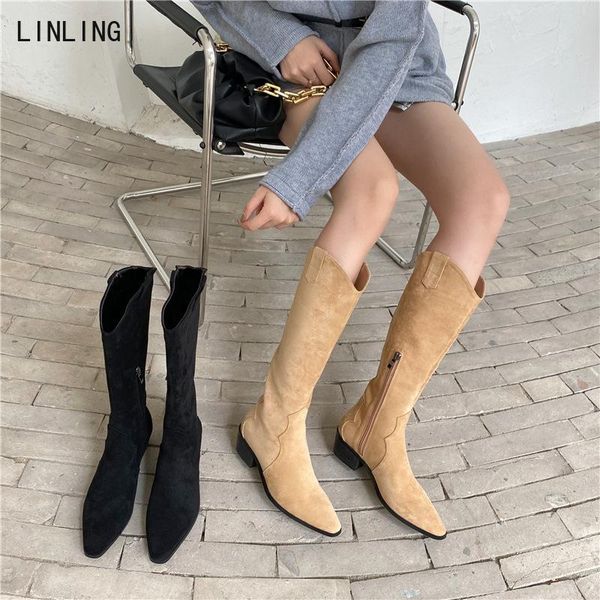 boots 2021 fashion western cowboy knee pointed toe side zippers booties women slim long winter shoes, Black
boots 2021 fashion western cowboy knee pointed toe side zippers booties women slim long winter shoes, Black