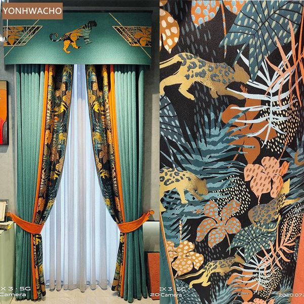 curtain & drapes custom living room luxury leopard pattern high villa bedroom green cloth blackout valance tulle panel c732
curtain & drapes custom living room luxury leopard pattern high villa bedroom green cloth blackout valance tulle panel c732