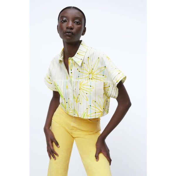 daisies print cropped shirt women vintage short sleeve summer shirts fashion front patch pockets casual women's t-shirt, White
daisies print cropped shirt women vintage short sleeve summer shirts fashion front patch pockets casual women's t-shirt, White
