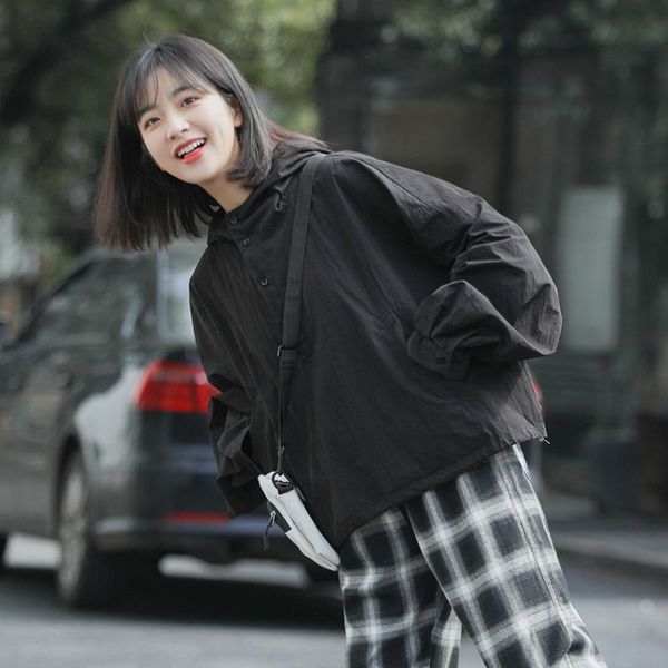 women's trench coats small video 2021 loose harajuku style solid color shell jacket, Tan;black
women's trench coats small video 2021 loose harajuku style solid color shell jacket, Tan;black