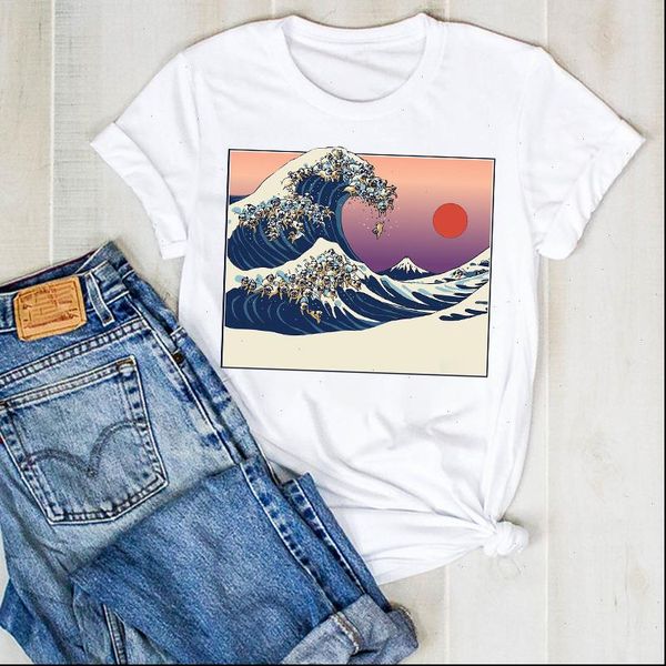 women print womens t shirts lady dog pet summer wave ocean printed ladies clothes graphic tee female shirt clothing, White
women print womens t shirts lady dog pet summer wave ocean printed ladies clothes graphic tee female shirt clothing, White
