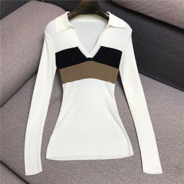 women's sweaters sweet retro collar color matching long-sleeved sweater women 2021 0909, White;black
women's sweaters sweet retro collar color matching long-sleeved sweater women 2021 0909, White;black