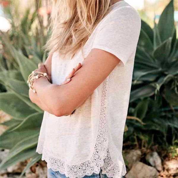women's t-shirt lace insert white shirts women short sleeve o neck casual tees streetwear summer chic vintage t shirt tunic u9nz
women's t-shirt lace insert white shirts women short sleeve o neck casual tees streetwear summer chic vintage t shirt tunic u9nz