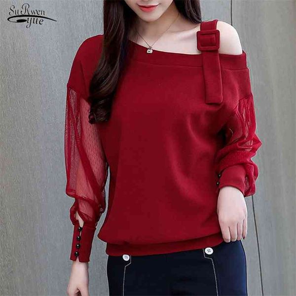 off shoulder long sleeve women shirts casual fashion solid womens and blouses 1224 210421, White
off shoulder long sleeve women shirts casual fashion solid womens and blouses 1224 210421, White