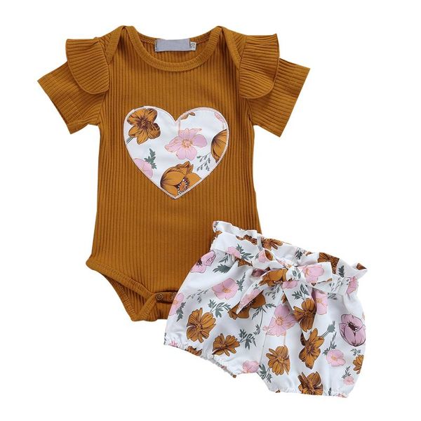 clothing sets citgeesummer born baby girls casual outfits heart-shaped pattern sleeve romper + tie-up flower print short clothes set, White
clothing sets citgeesummer born baby girls casual outfits heart-shaped pattern sleeve romper + tie-up flower print short clothes set, White