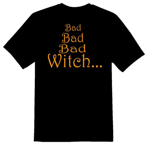 bad bad bad witch halloween white or black tee, White;black
bad bad bad witch halloween white or black tee, White;black