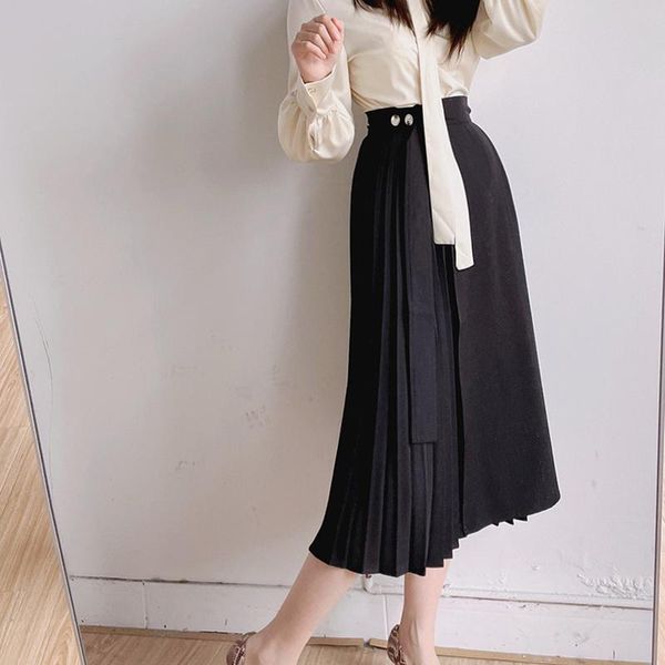 skirts fashion patchwork pleated for women temperament high waisted black faldas mujer spring summer lace up woman jupe
skirts fashion patchwork pleated for women temperament high waisted black faldas mujer spring summer lace up woman jupe