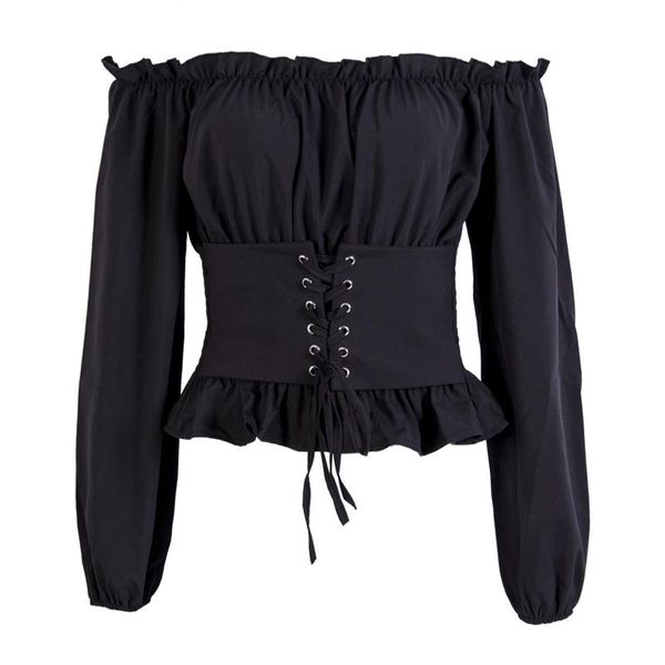 women's blouses & shirts fashion off shoulder long sleeve shirt casual blouse corset, White
women's blouses & shirts fashion off shoulder long sleeve shirt casual blouse corset, White