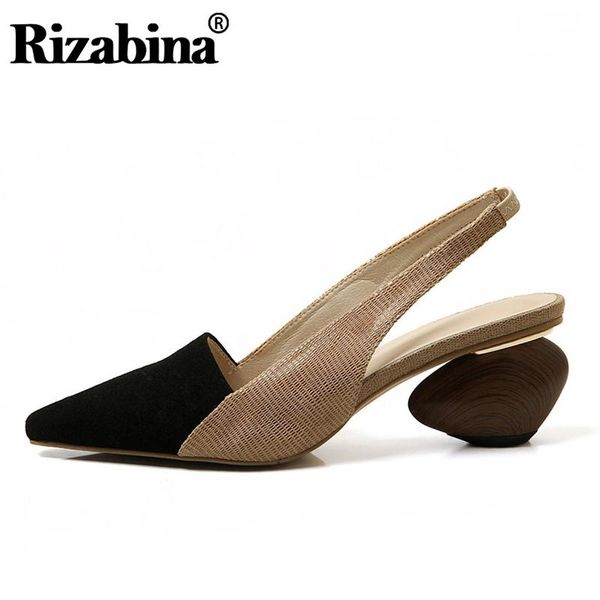 rizabina real leather women sandals strange heel outdoor shoes patchwork casual ankle strap footwear size 34-43, Black
rizabina real leather women sandals strange heel outdoor shoes patchwork casual ankle strap footwear size 34-43, Black