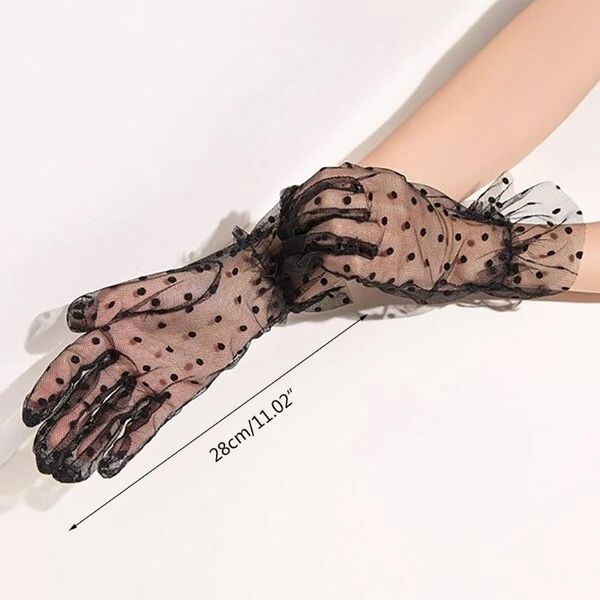 five fingers gloves k3nf girls mesh ruffles lace with dots tulle ornament elegant short full finger anime cosplay accessories, Blue;gray
five fingers gloves k3nf girls mesh ruffles lace with dots tulle ornament elegant short full finger anime cosplay accessories, Blue;gray