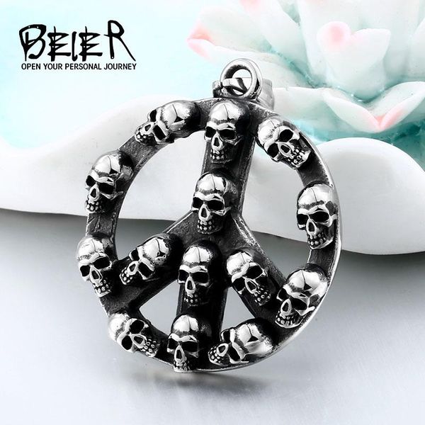 pendant necklaces beier punk rock hip-hop stainless steel peace sign biker skull necklace choker for men women jewelry bp8-340, Silver
pendant necklaces beier punk rock hip-hop stainless steel peace sign biker skull necklace choker for men women jewelry bp8-340, Silver