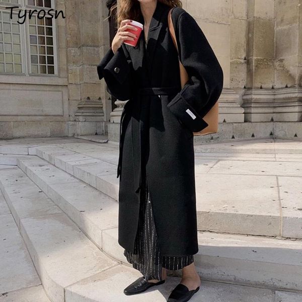 women's wool & blends women outwear long double breasted solid hepburn elegant lady thicken england style retro all-match casual fashio, Black
women's wool & blends women outwear long double breasted solid hepburn elegant lady thicken england style retro all-match casual fashio, Black