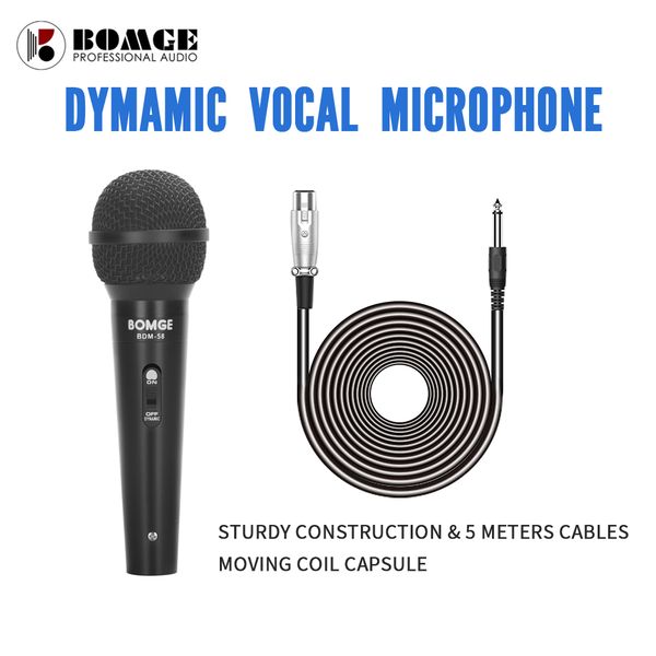 bomge dynamic wired karaoke microphone handheld professional mic for party vocal live performance 
bomge dynamic wired karaoke microphone handheld professional mic for party vocal live performance