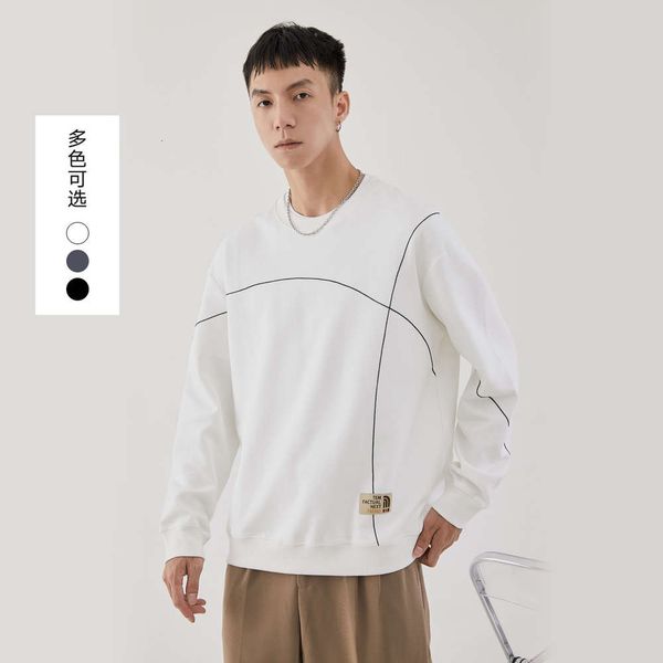 yizhi men's autumn urban simple line men's personalized label casual round neck sweater, Black
yizhi men's autumn urban simple line men's personalized label casual round neck sweater, Black