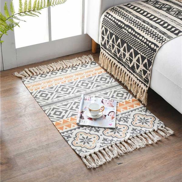 bohemian style rug fabric cotton woven floor mat tassel printing small carpets modern minimalist bedside carpet
bohemian style rug fabric cotton woven floor mat tassel printing small carpets modern minimalist bedside carpet