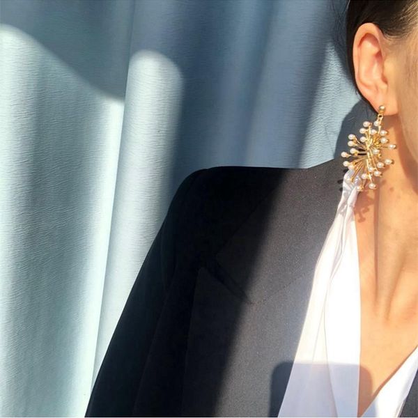 dangle & chandelier fireworks design simulated pearl flower big earrings for woman irregular golden burst hyperbole ear rings, Silver
dangle & chandelier fireworks design simulated pearl flower big earrings for woman irregular golden burst hyperbole ear rings, Silver