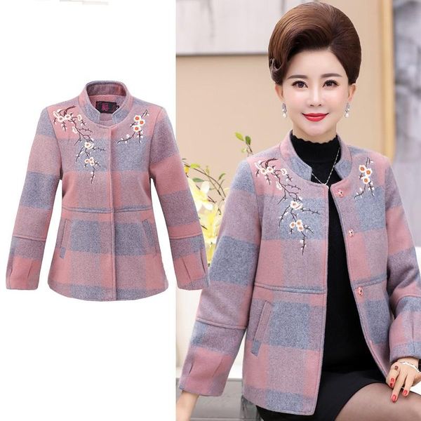 women's wool & blends women woolen coat spring autumn blended coats short embroidered lattice jacket outerwear plus size 4xl mother, Black
women's wool & blends women woolen coat spring autumn blended coats short embroidered lattice jacket outerwear plus size 4xl mother, Black