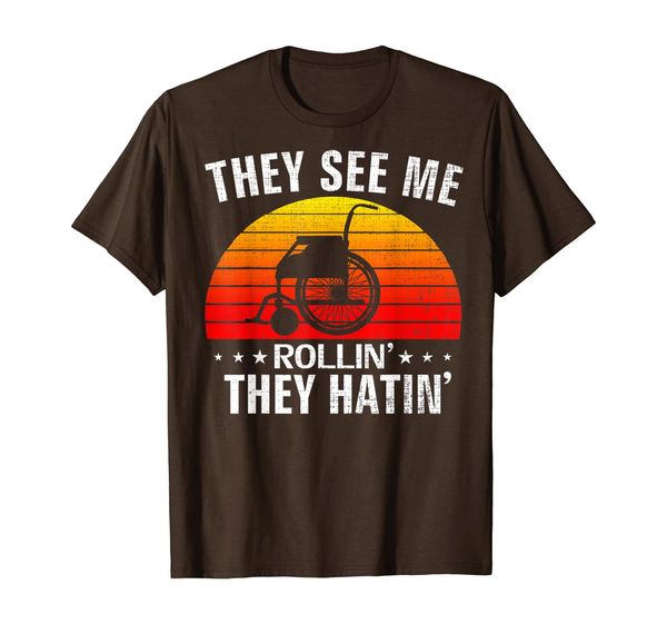 retro they see me rollin they hatin funny disability gift t-shirt, White;black
retro they see me rollin they hatin funny disability gift t-shirt, White;black