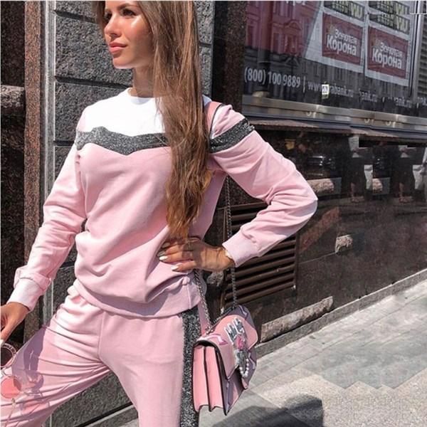 women's two piece pants tracksuits spring autumn long sleeve pullover sweatshirt set o-neck type v stitching sporting suit, White
women's two piece pants tracksuits spring autumn long sleeve pullover sweatshirt set o-neck type v stitching sporting suit, White