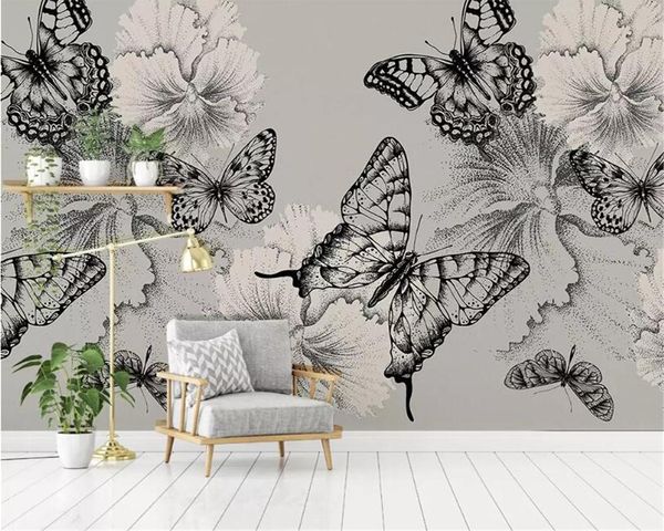 wallpapers drop personality silk material wallpaper hand-painted black and white butterfly flower tv background wall 3d
wallpapers drop personality silk material wallpaper hand-painted black and white butterfly flower tv background wall 3d
