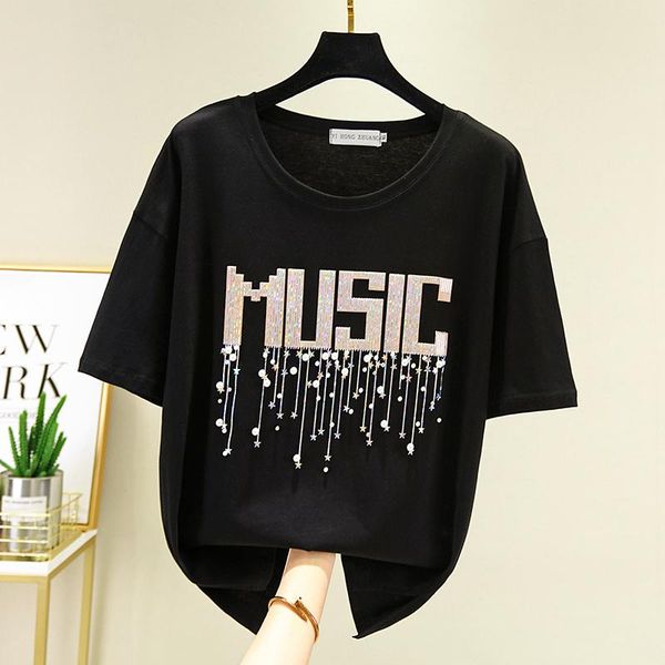 woman 4xl 2021 summer bead rhinestone tshirt women letter beading lady t shirt camisetas mujer printing tee womens t-shirts women's t-s, White
woman 4xl 2021 summer bead rhinestone tshirt women letter beading lady t shirt camisetas mujer printing tee womens t-shirts women's t-s, White