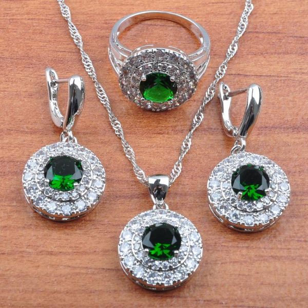 earrings & necklace classic round silver color natural zircon jewelry sets women bridal costume pendant ring set js0273
earrings & necklace classic round silver color natural zircon jewelry sets women bridal costume pendant ring set js0273
