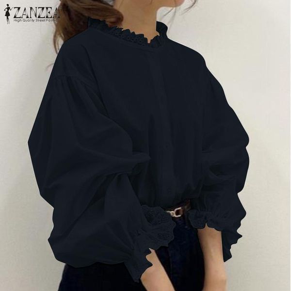 women's blouses & shirts zanzea elegant casual blusas puff sleeve o neck female elastic cuffs blouse summer streetwear solid color che, White
women's blouses & shirts zanzea elegant casual blusas puff sleeve o neck female elastic cuffs blouse summer streetwear solid color che, White