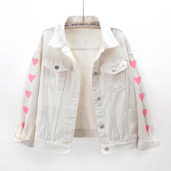 women's jackets 2021 spring autumn korean fashion pink white denim jacket coat women print outerwear loose long sleeve short jeans fema, Black;brown
women's jackets 2021 spring autumn korean fashion pink white denim jacket coat women print outerwear loose long sleeve short jeans fema, Black;brown