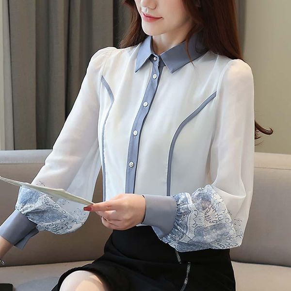 women's blouses & shirts 2021 autumn long sleeve chiffon blouse women fashion bottom printed shirt womens clothing a053, White
women's blouses & shirts 2021 autumn long sleeve chiffon blouse women fashion bottom printed shirt womens clothing a053, White