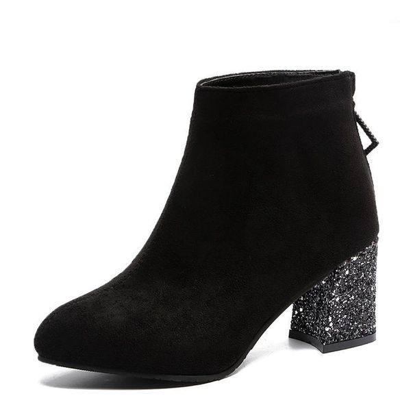 boots fashion women flock high heels ankle female sequins square heel winter rubber botines shoes mujer plus size1, Black
boots fashion women flock high heels ankle female sequins square heel winter rubber botines shoes mujer plus size1, Black