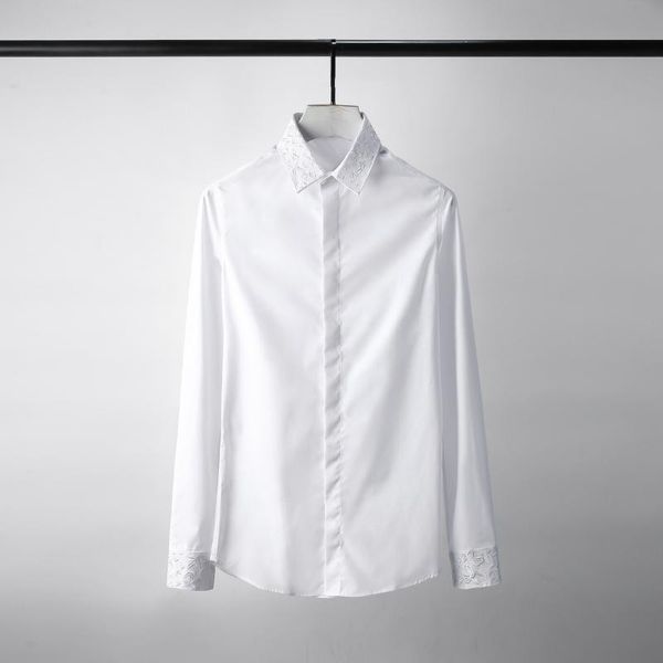 embroidery collar mens shirts plus size 4xl solid color long sleeve dress camisa masculina casual man men's, White;black
embroidery collar mens shirts plus size 4xl solid color long sleeve dress camisa masculina casual man men's, White;black