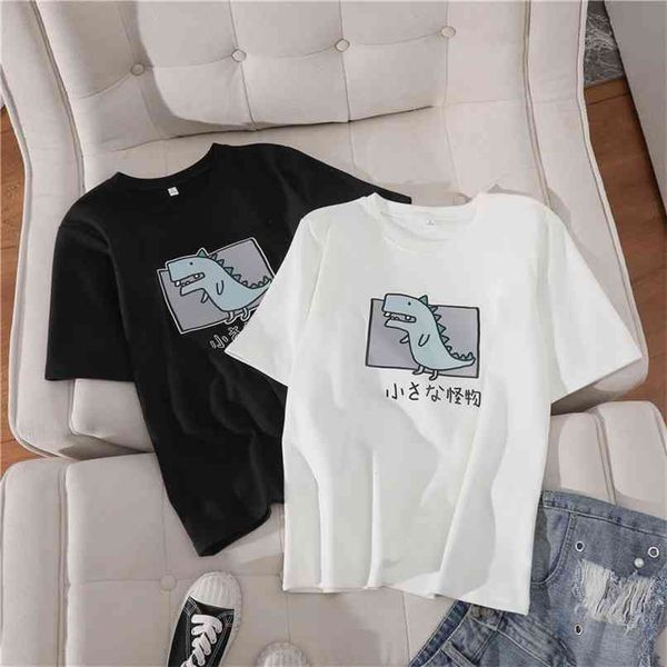 black white printed t-shirts women summer loose casual short sleeve tees o-neck basis harajuku girls coupon -2xl 210601 
black white printed t-shirts women summer loose casual short sleeve tees o-neck basis harajuku girls coupon -2xl 210601