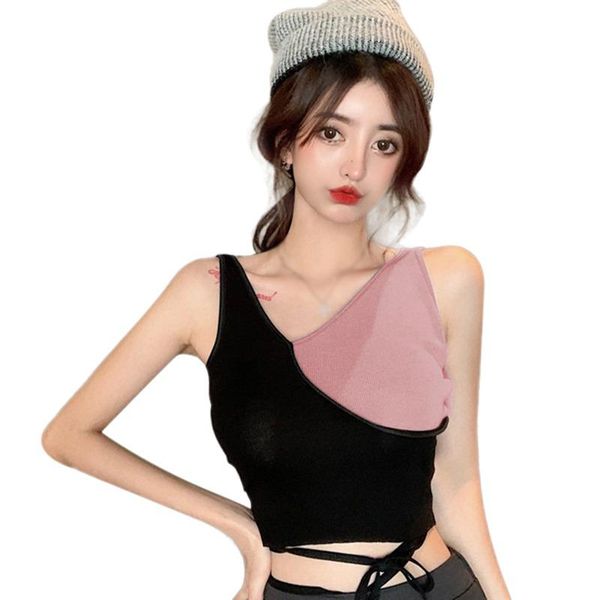 women's tanks & camis women vest knitted hollow self-cultivation contrasting color summer v neck tank streetwear, White
women's tanks & camis women vest knitted hollow self-cultivation contrasting color summer v neck tank streetwear, White