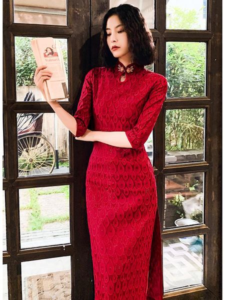 ethnic clothing chinese dress red marry qipao evening dresses lace cheongsam year festive cheongsams modern long china
ethnic clothing chinese dress red marry qipao evening dresses lace cheongsam year festive cheongsams modern long china