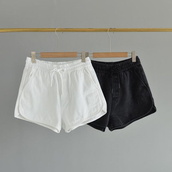 luxury design summer women's old texture washed denim shorts arc split loose fashion, White;black
luxury design summer women's old texture washed denim shorts arc split loose fashion, White;black
