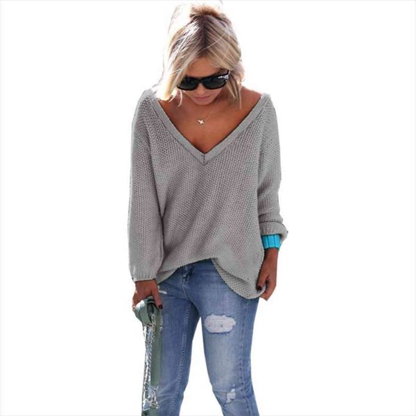 women pullovers fall and sweaters winter fashion solid color long sleeve v neck loose womens vestidos oym0069, White;black
women pullovers fall and sweaters winter fashion solid color long sleeve v neck loose womens vestidos oym0069, White;black