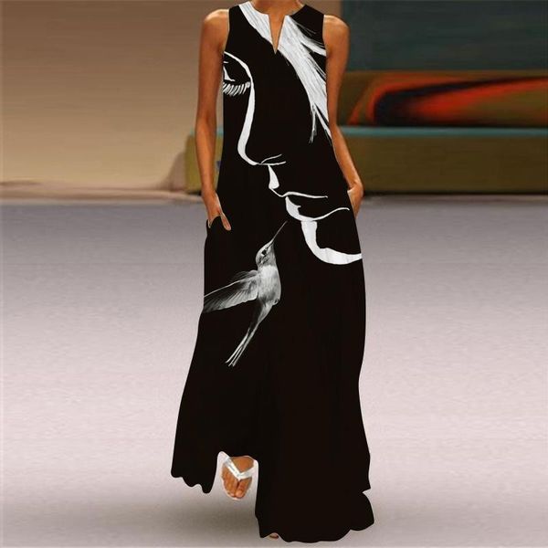 casual dresses wayoflove 3d face print black dress summer holiday beach elegant vintage woman party sleeveless long women, Black;gray
casual dresses wayoflove 3d face print black dress summer holiday beach elegant vintage woman party sleeveless long women, Black;gray