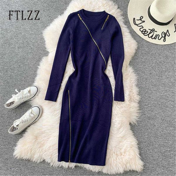 fashion women knitted bodycon dress spring autumn long sleeved o-neck zipper sweater robe ladies casual mini party dresses 210602, Black;gray
fashion women knitted bodycon dress spring autumn long sleeved o-neck zipper sweater robe ladies casual mini party dresses 210602, Black;gray