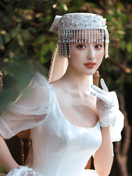 wide brim hats bride white embroidered pearl tassel bow hat headdress french dress accessories, Blue;gray
wide brim hats bride white embroidered pearl tassel bow hat headdress french dress accessories, Blue;gray