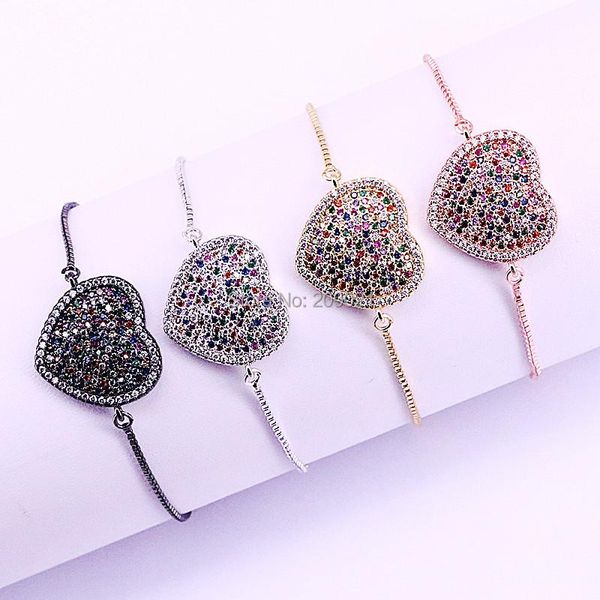 link, chain 10pcs micro pave multicolor cubic zirconia heart shape connector bracelet fashion charm women gifts, Black
link, chain 10pcs micro pave multicolor cubic zirconia heart shape connector bracelet fashion charm women gifts, Black