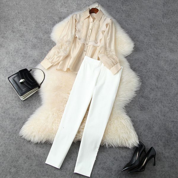 dress european and american women's clothing 2021 spring long sleeve lace shirt 7 minutes of pants fashion suits qo0l, White
dress european and american women's clothing 2021 spring long sleeve lace shirt 7 minutes of pants fashion suits qo0l, White