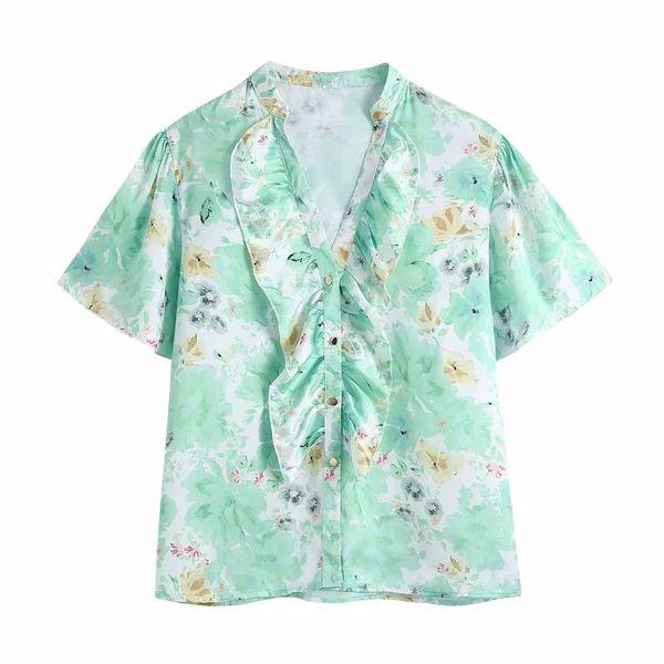 women's blouses & shirts floral shirt ruffles v neck fashion ladies short sleeve summer loose elegant chic blouse blusas mujer 2021, White
women's blouses & shirts floral shirt ruffles v neck fashion ladies short sleeve summer loose elegant chic blouse blusas mujer 2021, White