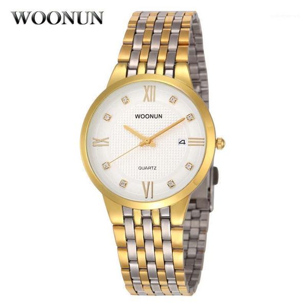 woonun 2021 men classic quartz watches fashion gold luxury business stainless steel drop wristwatches, Slivery;brown
woonun 2021 men classic quartz watches fashion gold luxury business stainless steel drop wristwatches, Slivery;brown